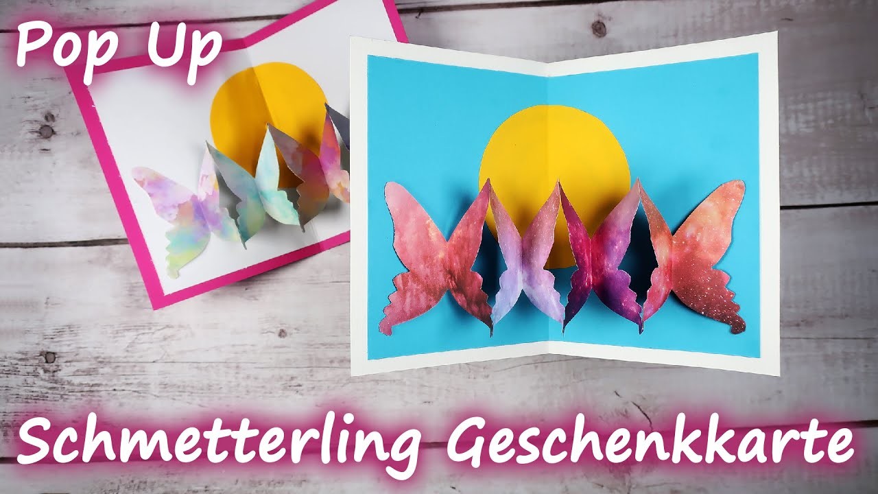 Geschenkkarte Basteln Schmetterling Pop Up 0443