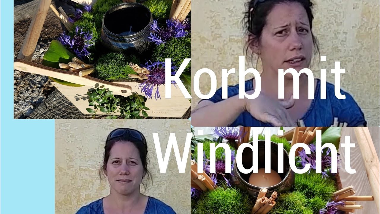 Korb mit Windlicht- DIY