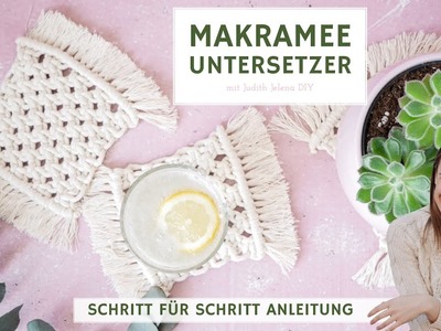 Makramee Untersetzer DIY | Macrame Coaster eckig für Anfänger | Tischläufer