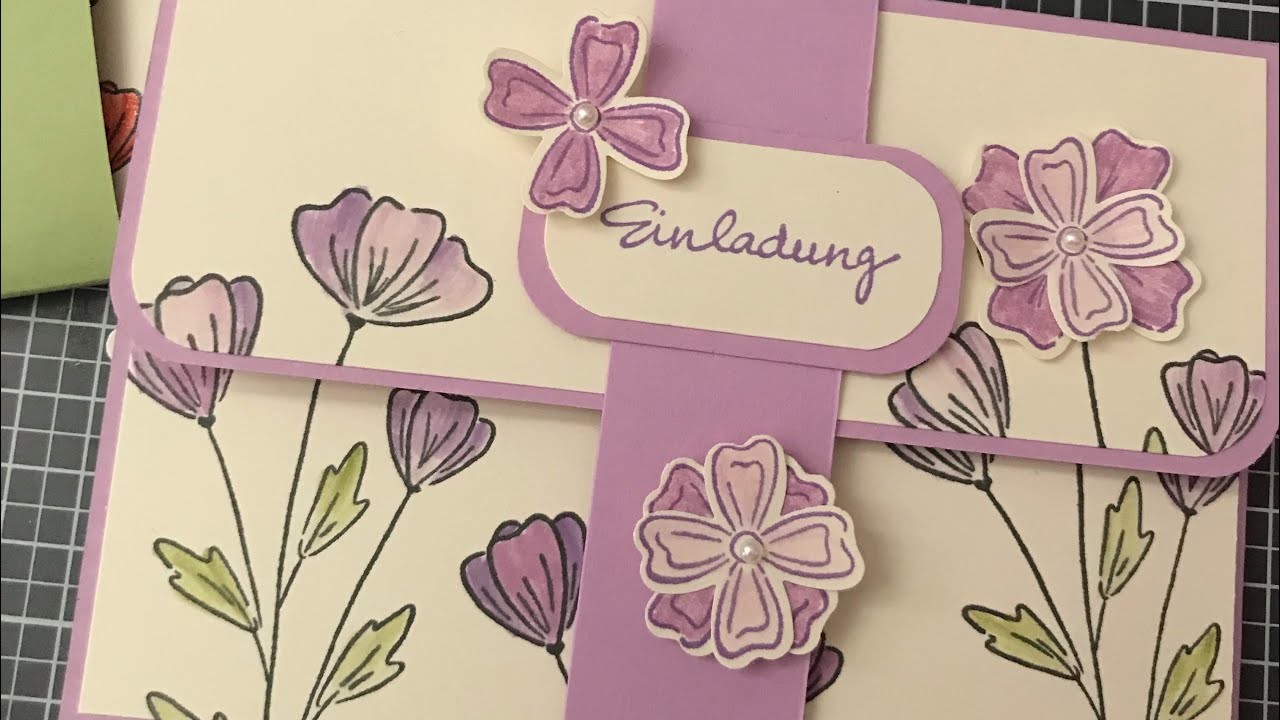 Einladungskarte basteln - für Hochzeit Jubiläum Taufe Konfirmation - mit StampinUp!