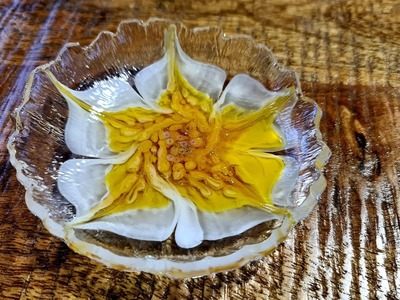 Epoxidharz-Schale mit Blumenmuster aus Alkohol Inks ???????????? Flower resin bowl ????????????
