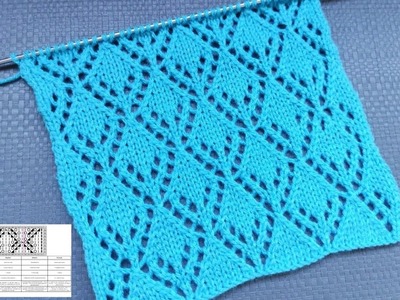 Lace Diamond Stitch Pattern | Ajour-Rautenmuster stricken | Punto Rombi ai ferri| Punto Rombo calado