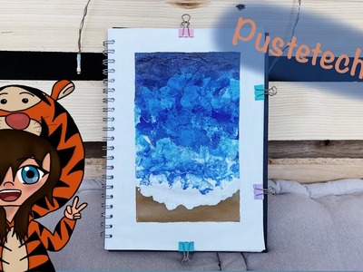 Meer aus Acrylfarbe mit Pustetechnik ???? (TikTok)