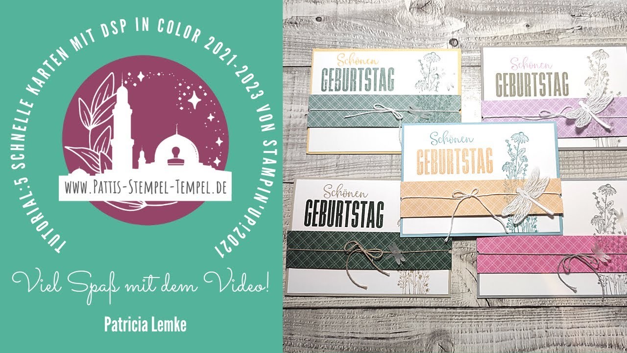 5 schnelle Karten mit DSP In Colorfarben 2021-2023 Stampin'Up!