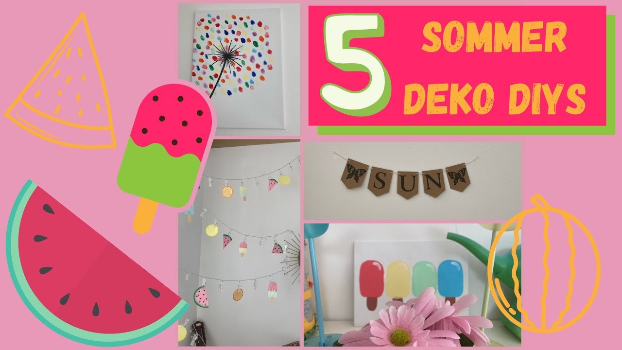 5 SOMMER DEKO + DIYs ????. 5 einfache Sommer Deko Ideen. Deutsch. Sommer Ideen. Creative FIDI
