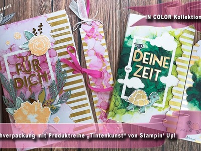 Buchverpackung mit IN COLOR 2021-2023 und Tintenkunst von Stampin'Up! - Video Hop Team Stempelwiese
