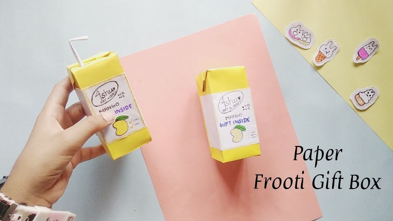 DIY PAPER FROOTI GIFT BOX. PAPER GIFT BOX. Paper Frooti Box. Frooti Best Out Of Waste