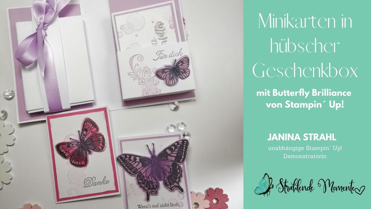 *** GESCHENKESET*** Minikarten in hübscher Geschenkverpackung mit Butterfly Brilliance