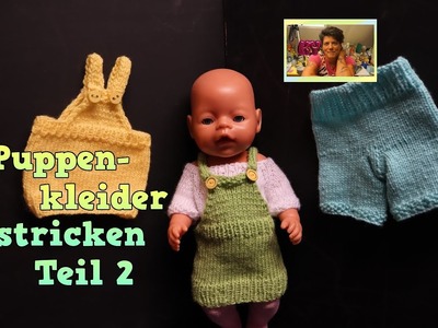 Puppensachen stricken, Rock und Hose für Baby-Puppe 40-45cm stricken, einfache Strickanleitung