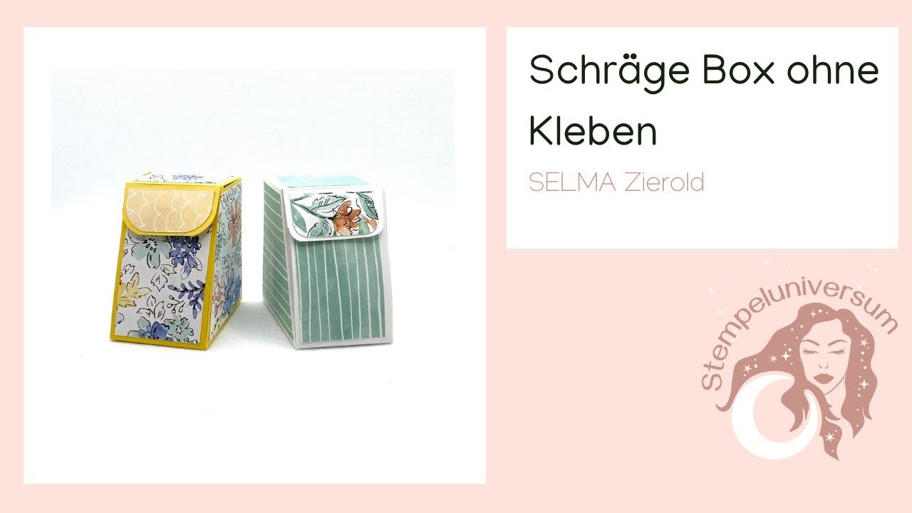 Schräge Box ohne Kleben | DSP von Hand gemalt | Stampin'Up!