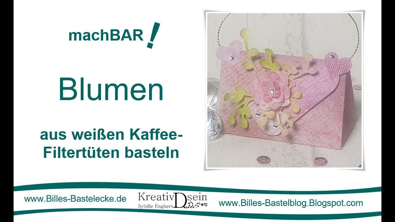 Blumen aus weißen Kaffeefilter-Tüten selber basteln | DIY