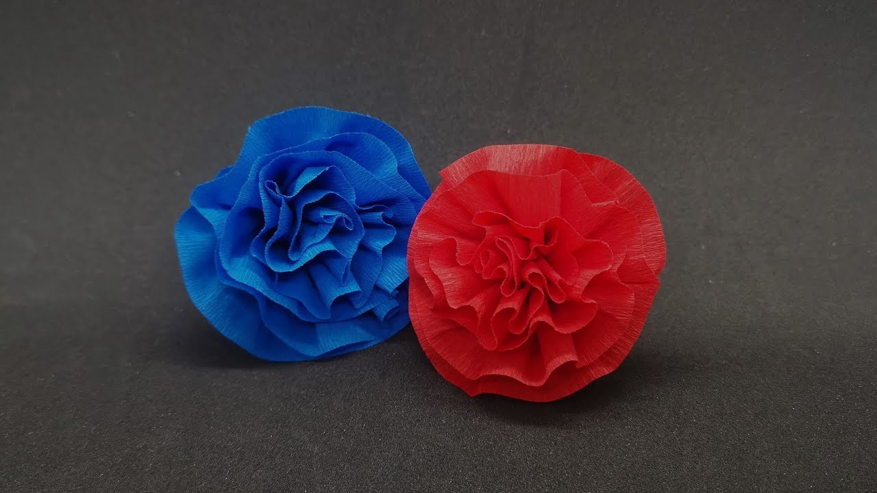 DIY Papierblume aus Krepppapier - Nelken aus Krepppapier basteln