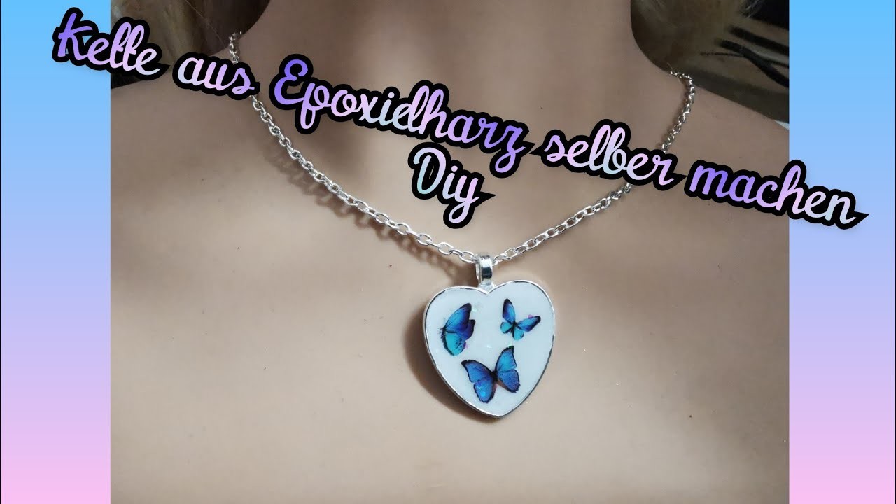 Epoxidharz Kettenanhänger selber machen. Resin Schmuck diy, Anleitung Deutsch