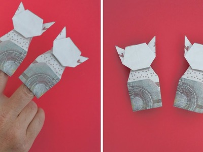 Euro Origami FINGERSPIELZEUG "KATZE" Geldgeschenk GELD FALTEN | Money FINGER TOY "CAT" | Tutorial