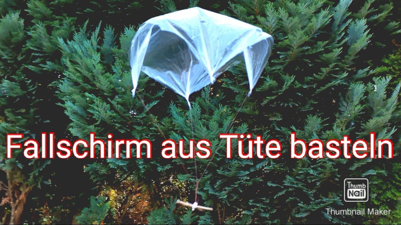 Mini Fallschirm selber basteln aus Tüte | Tutorial | deutsch