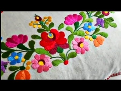 Pillow cover hand embroidery flowers design stitches, ফুল লতাপাতার ডিজাইন 2021