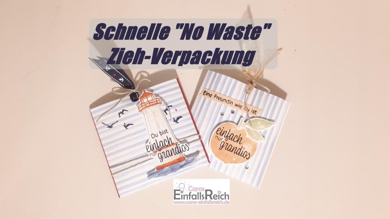 Schnelle „No Waste“ Zieh-Verpackung | Stampin' Up! Gastgeschenk | Verpackung für Reinigungs-Maske