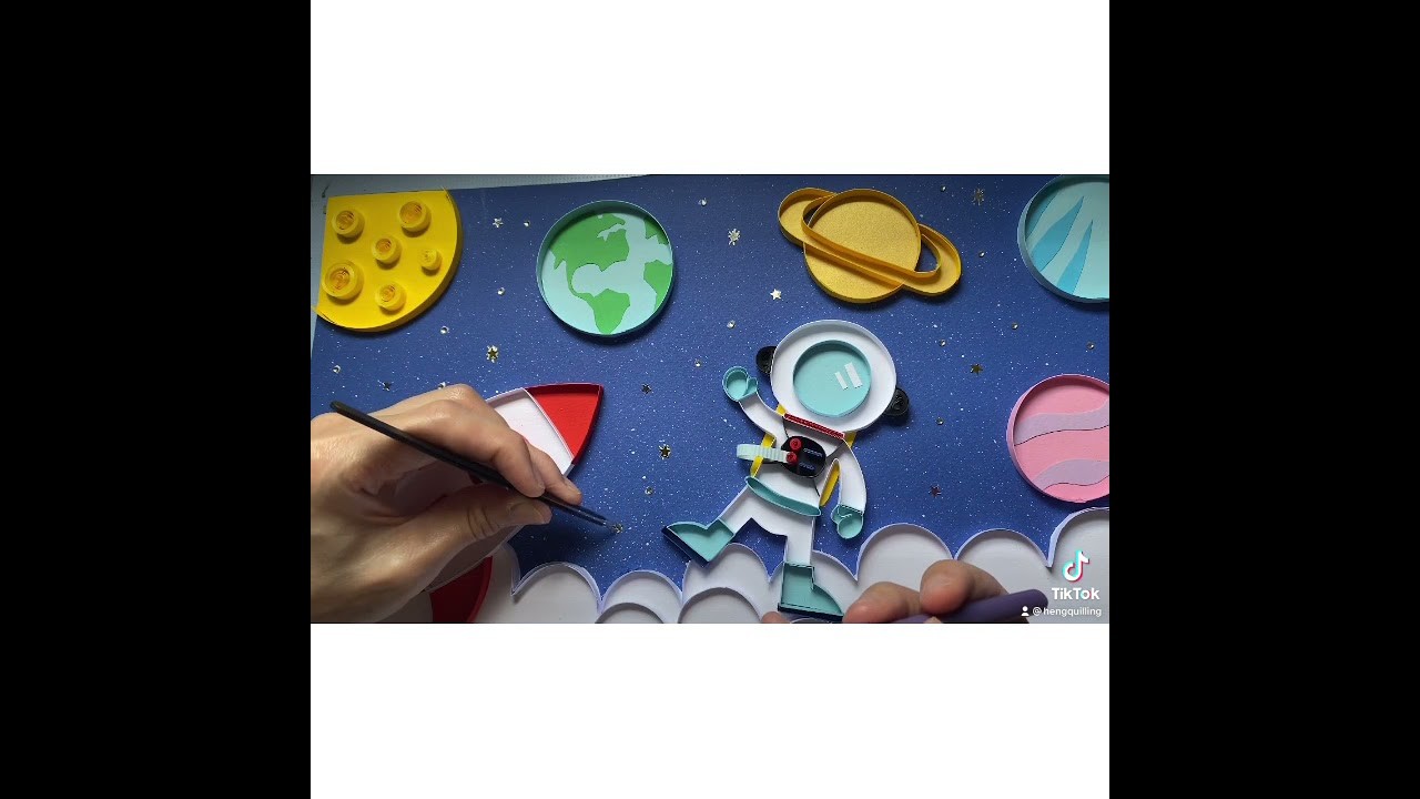 Space Paper quilling handmade art