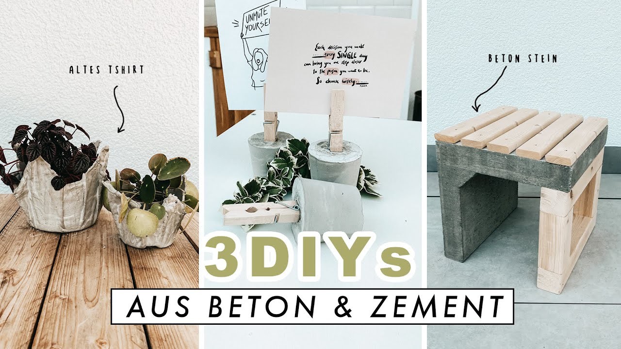3 DIY Ideen aus Beton - Hochzeitsdeko, Hocker & Töpfe einfach, günstig selber bauen mit MarieJohnson