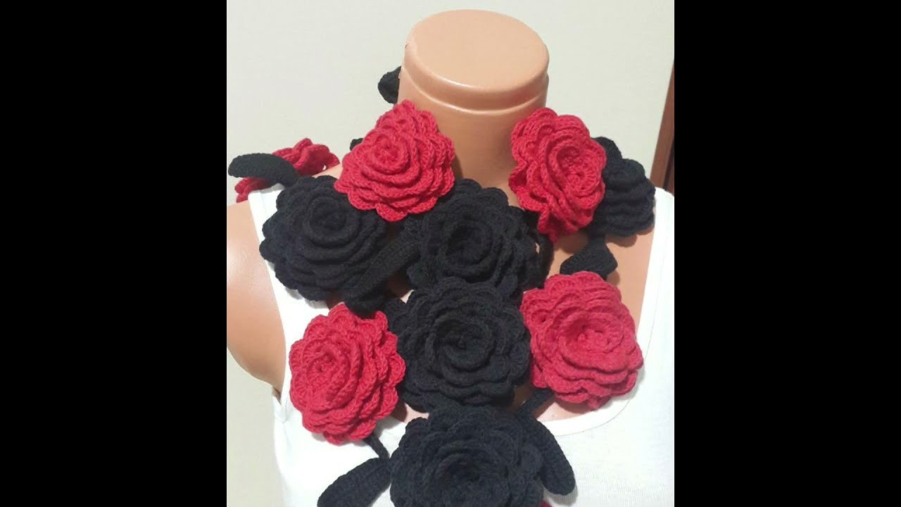 Crochet 3d handmade scarf designs #shorts