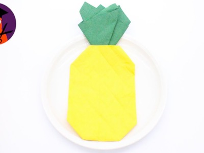 DIY Sommerdeko Servietten falten Ananas für Urlaub, Sommer & Geburtstag #wplus.tv