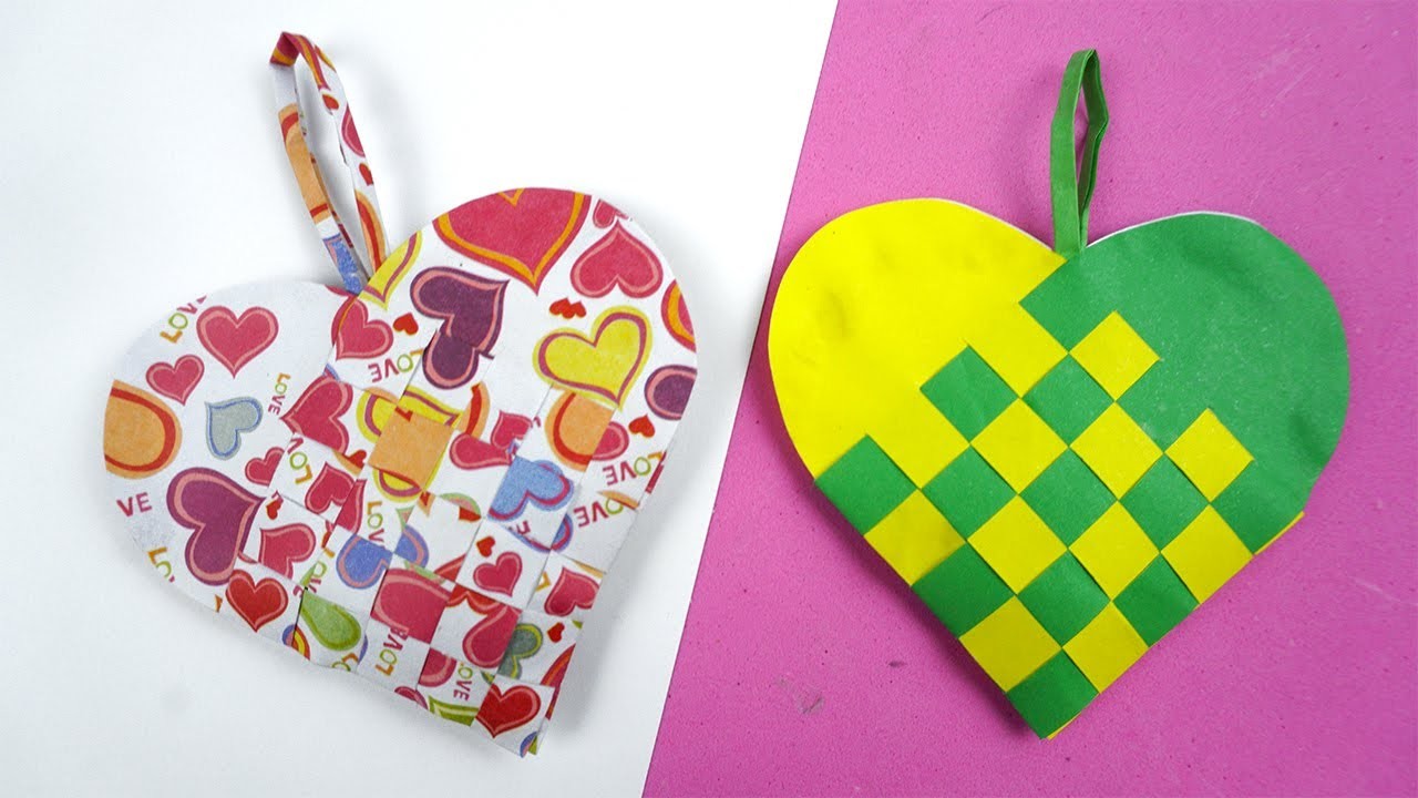 Herztasche basteln zum Valentinstag- Basteln mit papier- DIY Bastelideen
