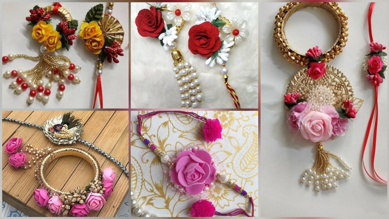 Latest Handmade Floral Rakhi Design.Bhaiya Bhabhi Rakhi & Lumba Design