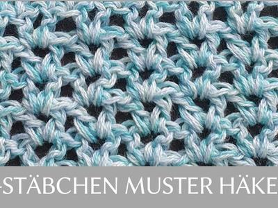 NETZMUSTER HÄKELN | V-Stäbchen Muster häkeln | ажурные узоры крючком #crochet #häkelmuster