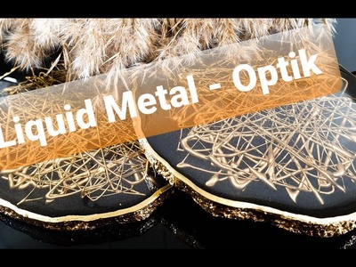 Untersetzer aus Epoxidharz mit "Liquid Metal" - Optik