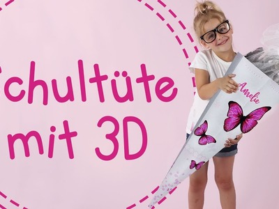 3D Schmetterling-Schultüte für Mädchen, Geschenk zur Einschulung