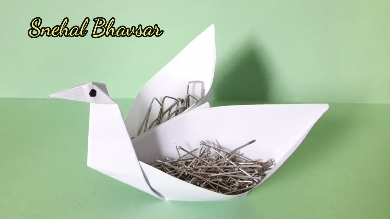DIY Origami Swan Container #Origami Swan #Swan Box