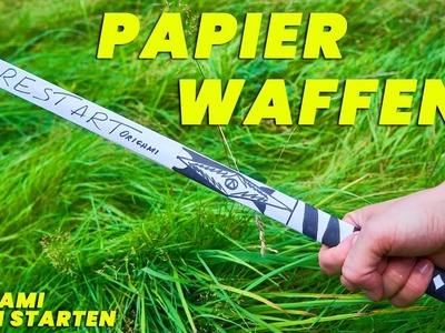 Papier waffen: Katana Ninja Schwert basteln Spielzeug aus Papier. Bastelideen