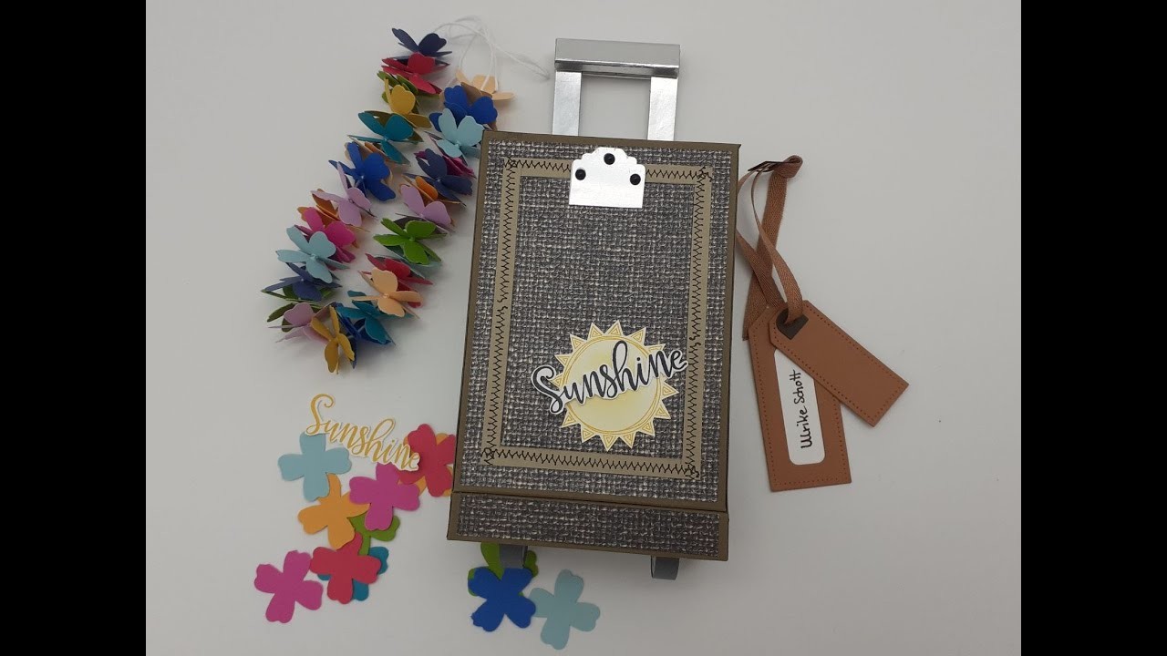 Rollkoffer mit Geschenkfach| Urlaubsgruß aus Papier| Stampin´ Up