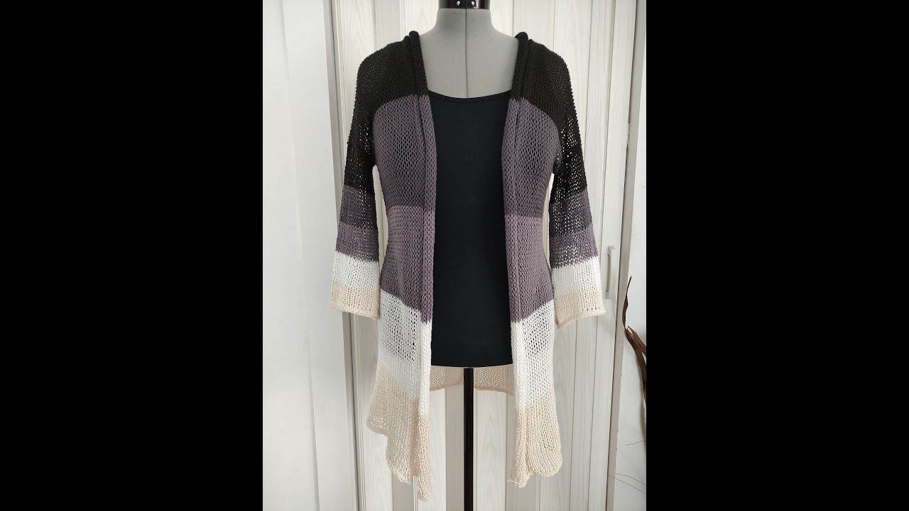 Schnell gestrickte Jacke mit dreiviertel Ärmeln - Addi Express Kingsize