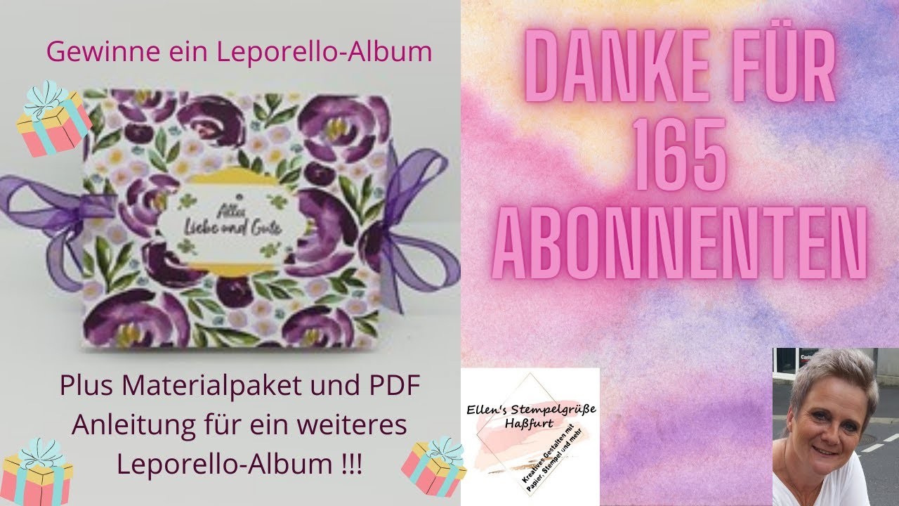 Vielen Dank für 165 Abonnenten: Gewinne ein Mini-Album plus Materialpaket inkl. PDF zum Nachbasteln