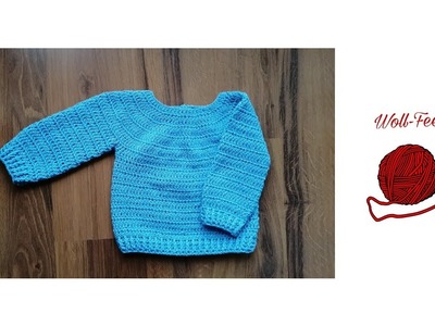 Baby Pullover häkeln Gr. 62.68, Schritt für Schritt Anleitung, super einfach