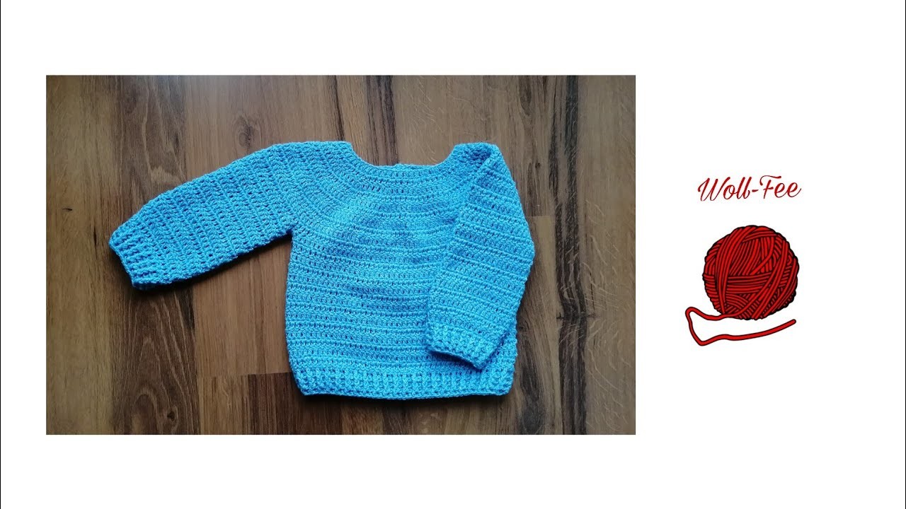 Baby Pullover häkeln Gr. 62.68, Schritt für Schritt Anleitung, super einfach