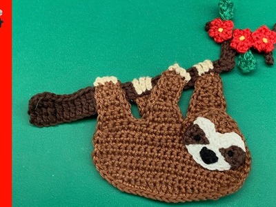 Crochet Hanging Sloth Tutorial - Crochet Applique Tutorial
