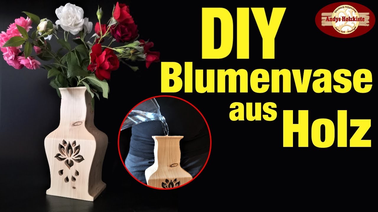 DIY Blumen Vase aus Holz selber machen mit Bandsäge & Dekupiersäge | Wooden flower vase making