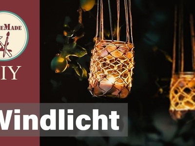DIY | Windlichter aus Paketschnur und Gurkenglas selber machen |   Makramee | Hanging Lantern