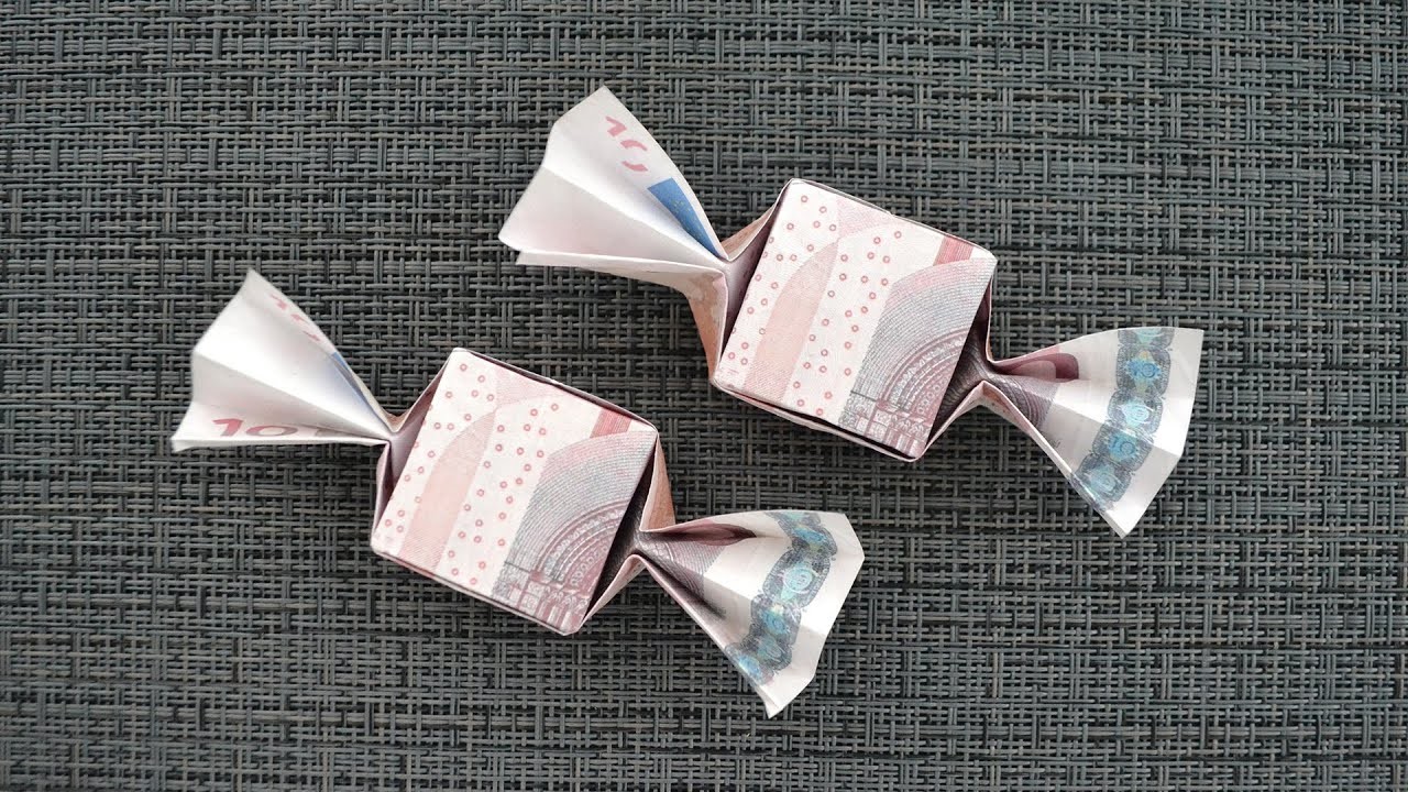 Origami BONBON Geldgeschenk GELD FALTEN | Money CANDY | Tutorial by Euro Origami