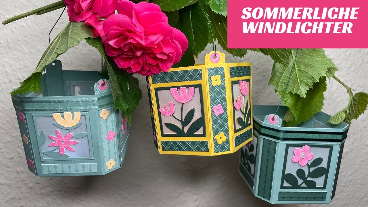 Sommerliche Windlichter selber basteln, Stampin'Up!, Florale Rechtecke