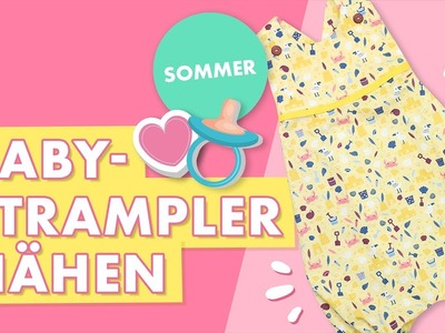 Sommerlichen Strampler für Babys nähen - aus Baumwoll-Webware mit süßem Strandmotiv!