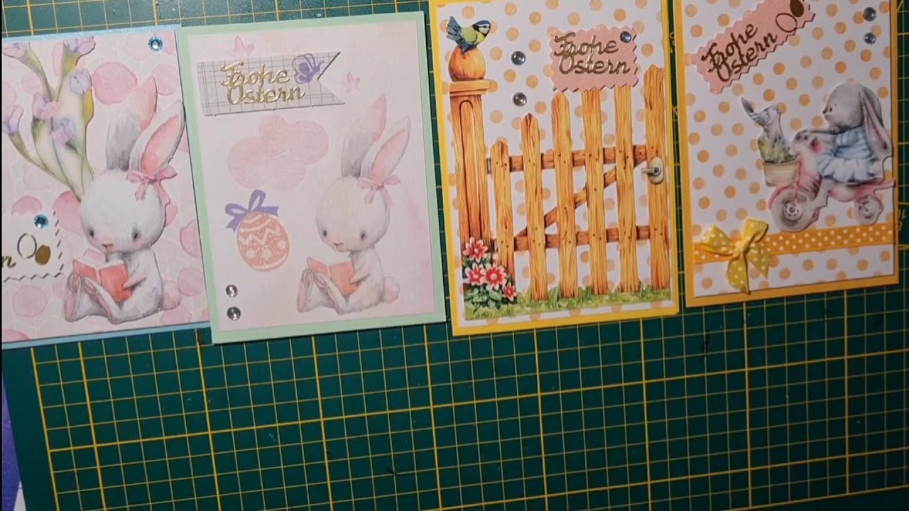 4 einfache Osterkarten Basteln. Action Luxe Paper Block. Easter Card DIY