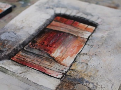 Alte Tür in Aquarellmischtechnik. Teaser