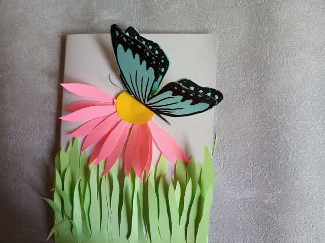 DIY |  Karte mit Flatternde Schmetterling.  3D Karten Selber Basteln für Ostern