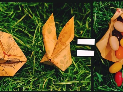 Hase basteln: Süß gefüllte Origami Hasen zu Ostern