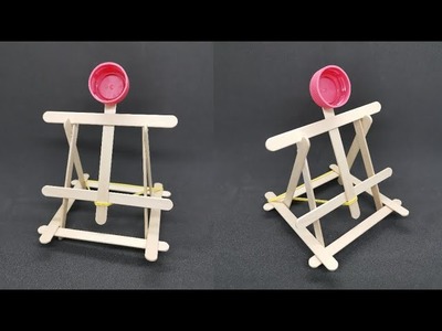 Katapult basteln aus Eisstielen - DIY Catapult - Basteln mit Eisstielen - Spielzeug für Kinder