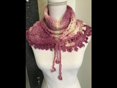 Minituch "Blumenwolke" gehäkelt Teil 3. Umrandung