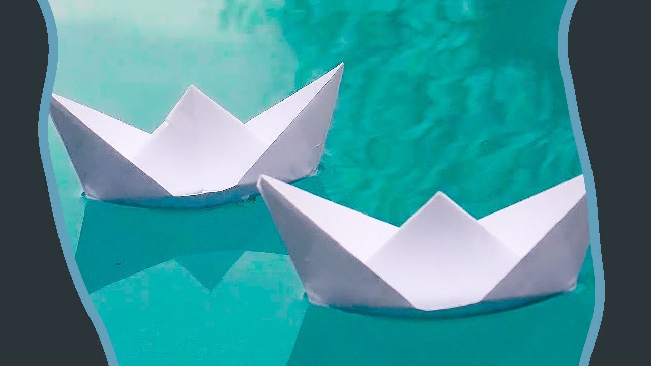 Origami Boot basteln aus Papier ohne Kleber und ohne Schere | Einfache Bastelidee